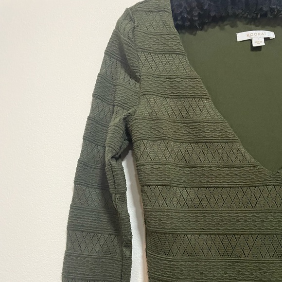 Kookaï Olive green dress - size 1 (approximately size 8) - Picture 3 of 4